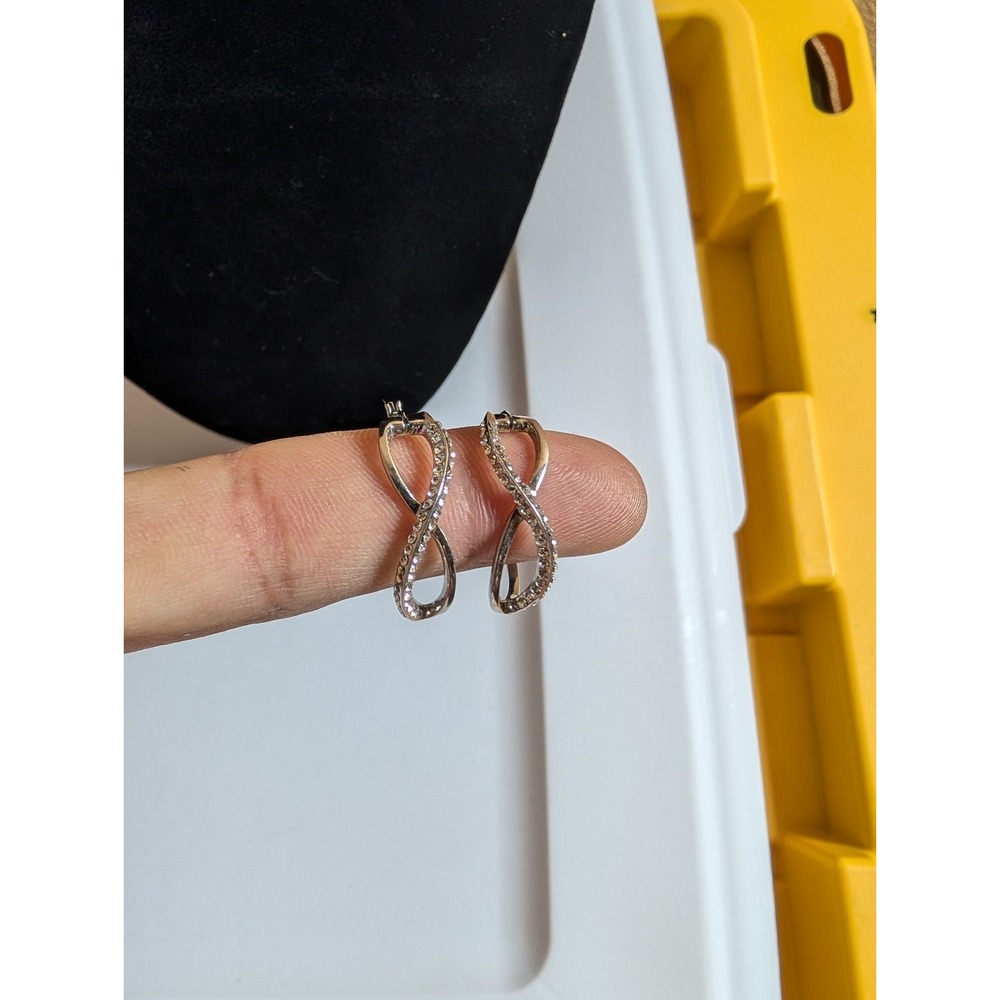 Infinity figure eight shape‎ earrings for women sterling silver 925